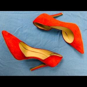 Red Suade Pumps